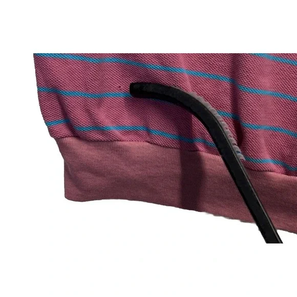 Vintage Hang Ten Foot Print Knit Crew Neck Sweater Striped Pink Powder Blue - Picture 7 of 8